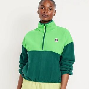Microfleece performance cropped half zip